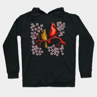 Red Cardinal bird dogwood flower North Carolina Virginia Hoodie